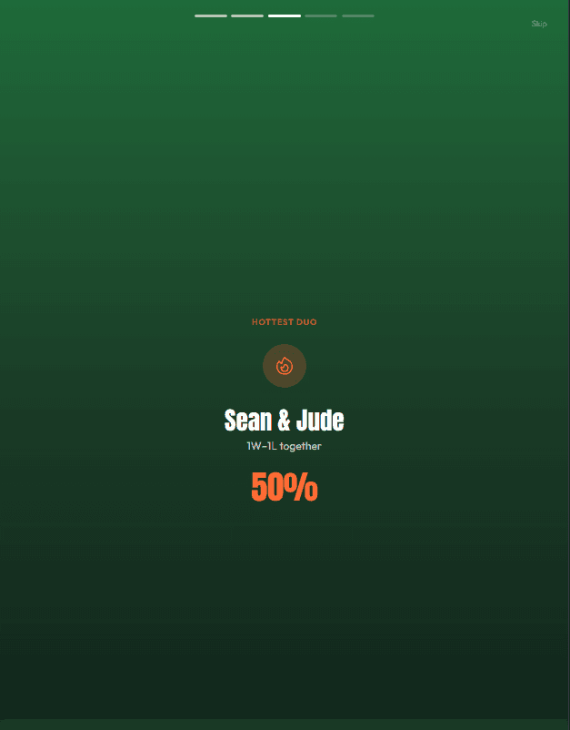 Session recap screen